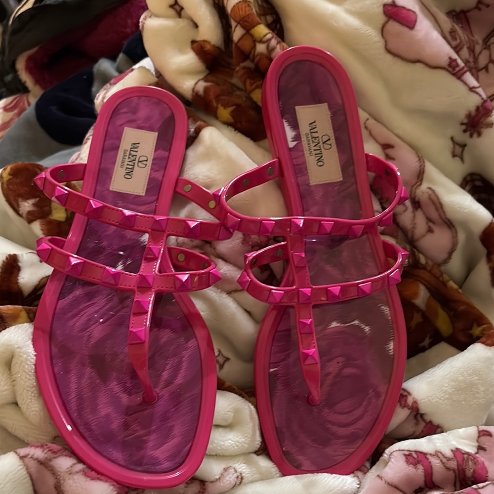 Valentino Pink Rockstud Sandals